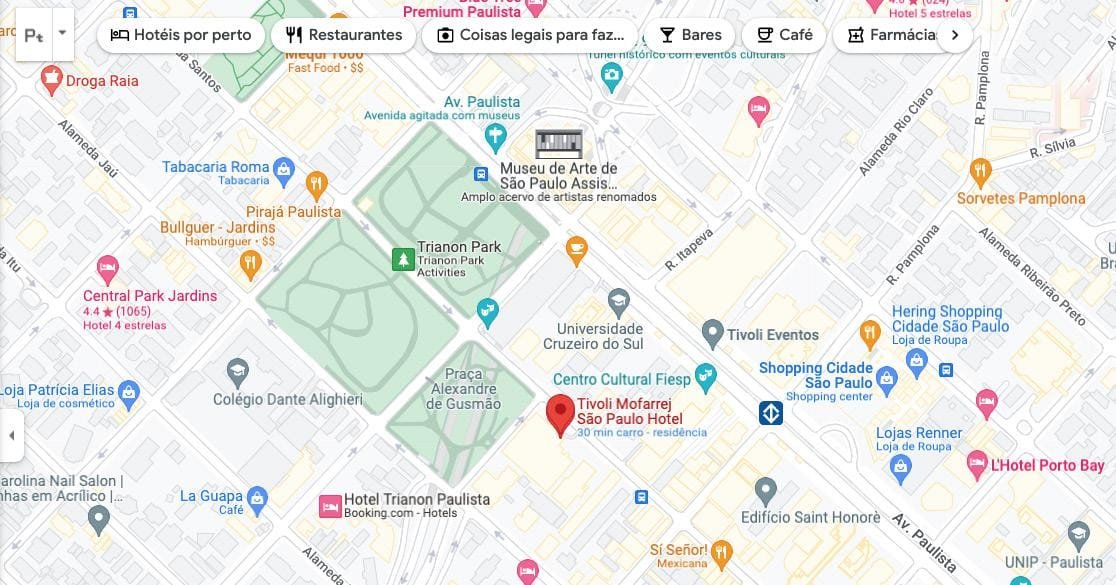 Mapa com a localização - Hotel Tivoli Mofarrej